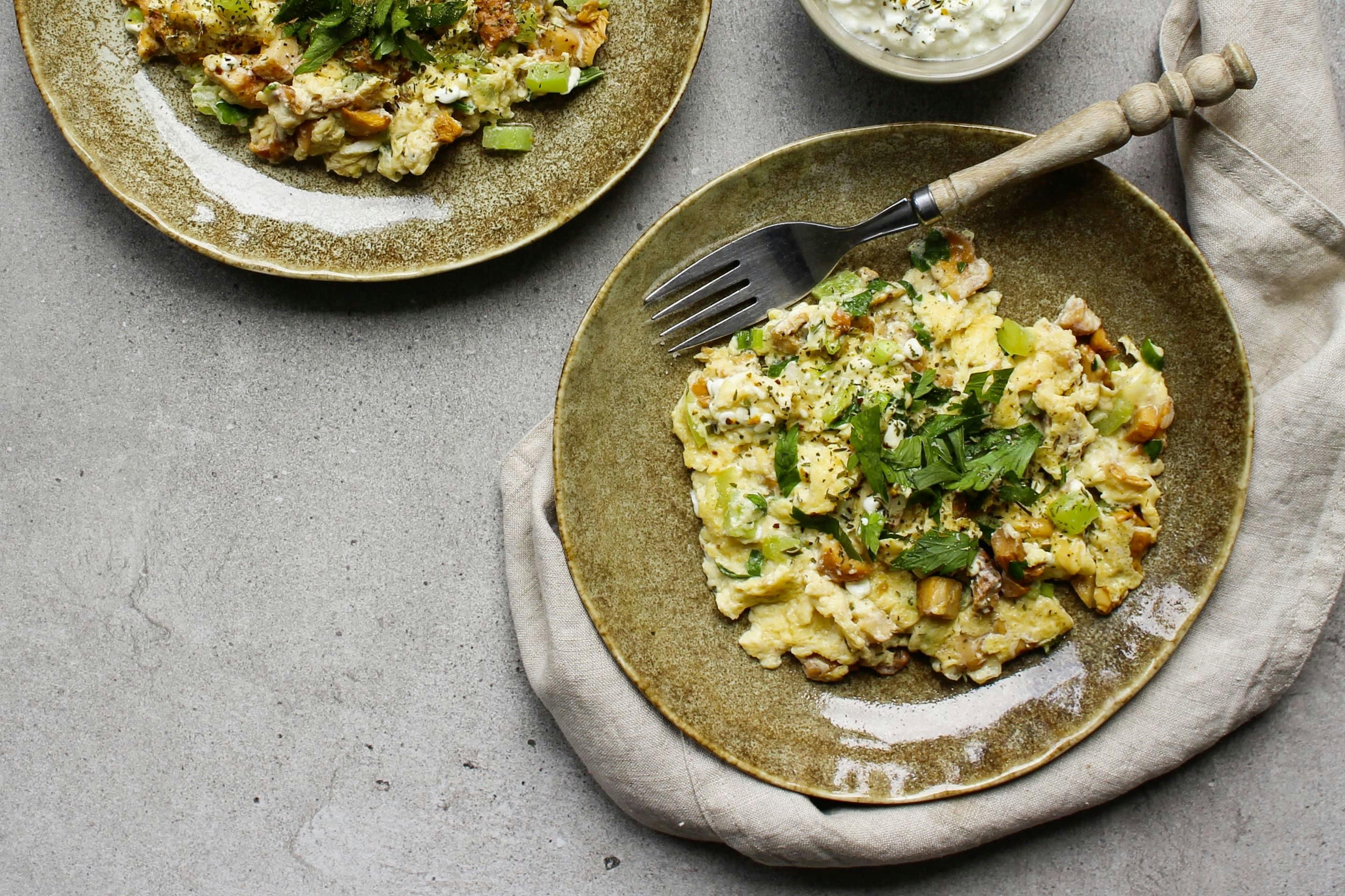 Omlette mit Eierschwammerl und VEGGY Classic