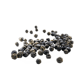 schwebende schwarze Pfefferkörner