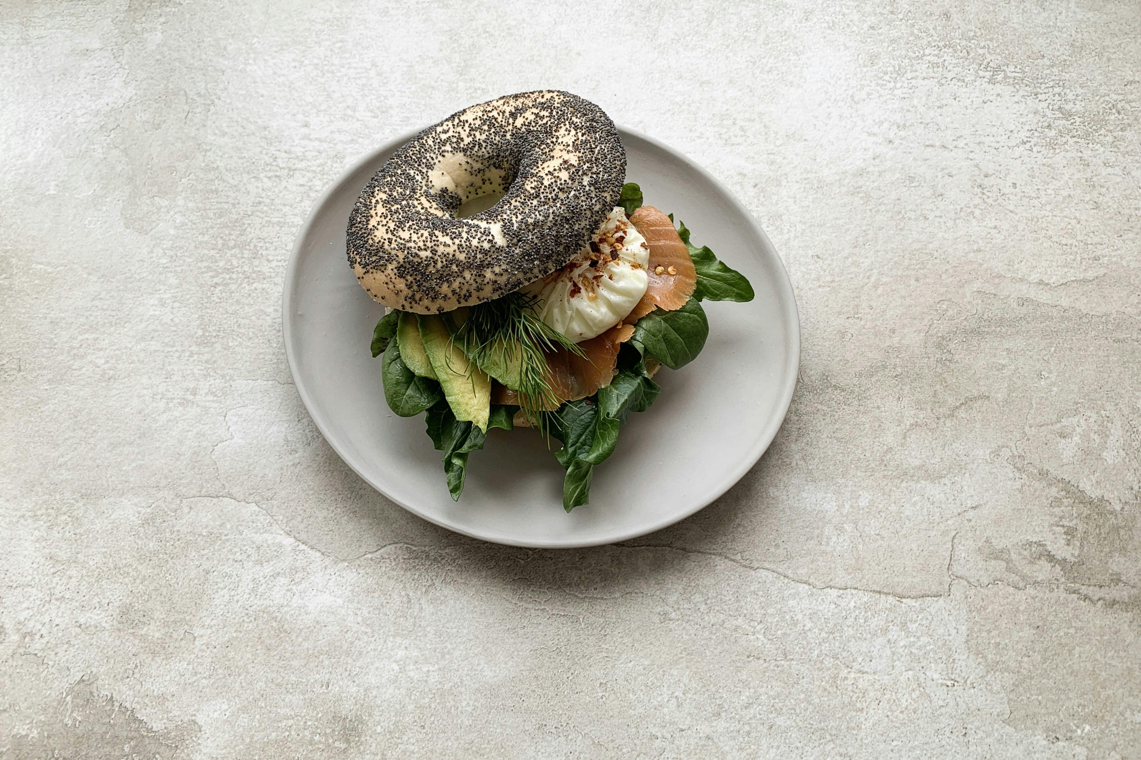 Salmon Avocado Bagel 4