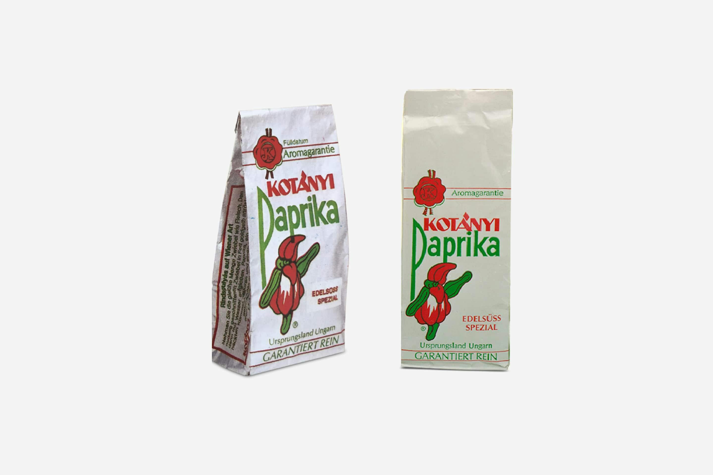 Ambalaje de condimente Kotányi din anii ’80