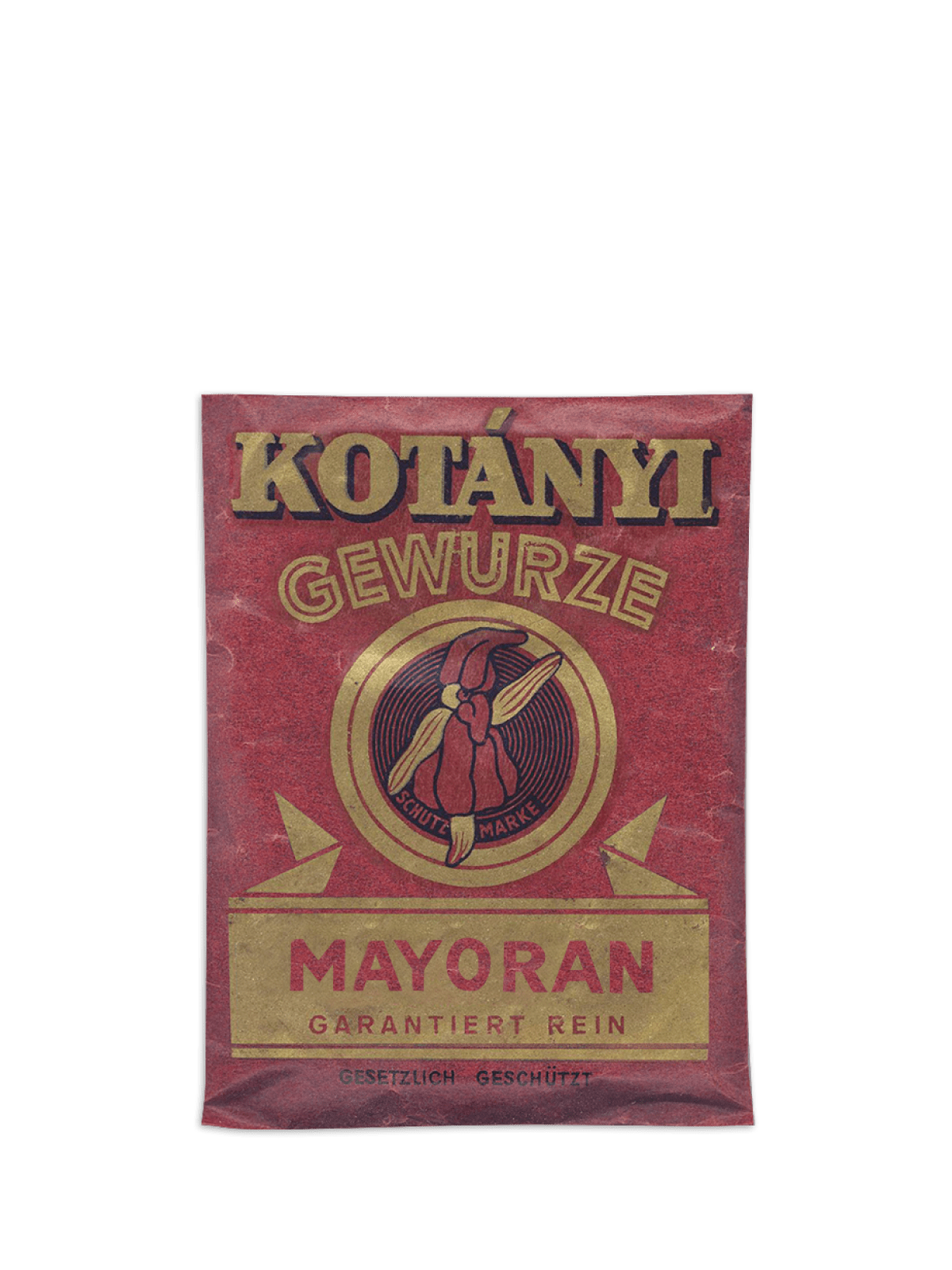 Un plic de măghiran Kotányi din 1900.