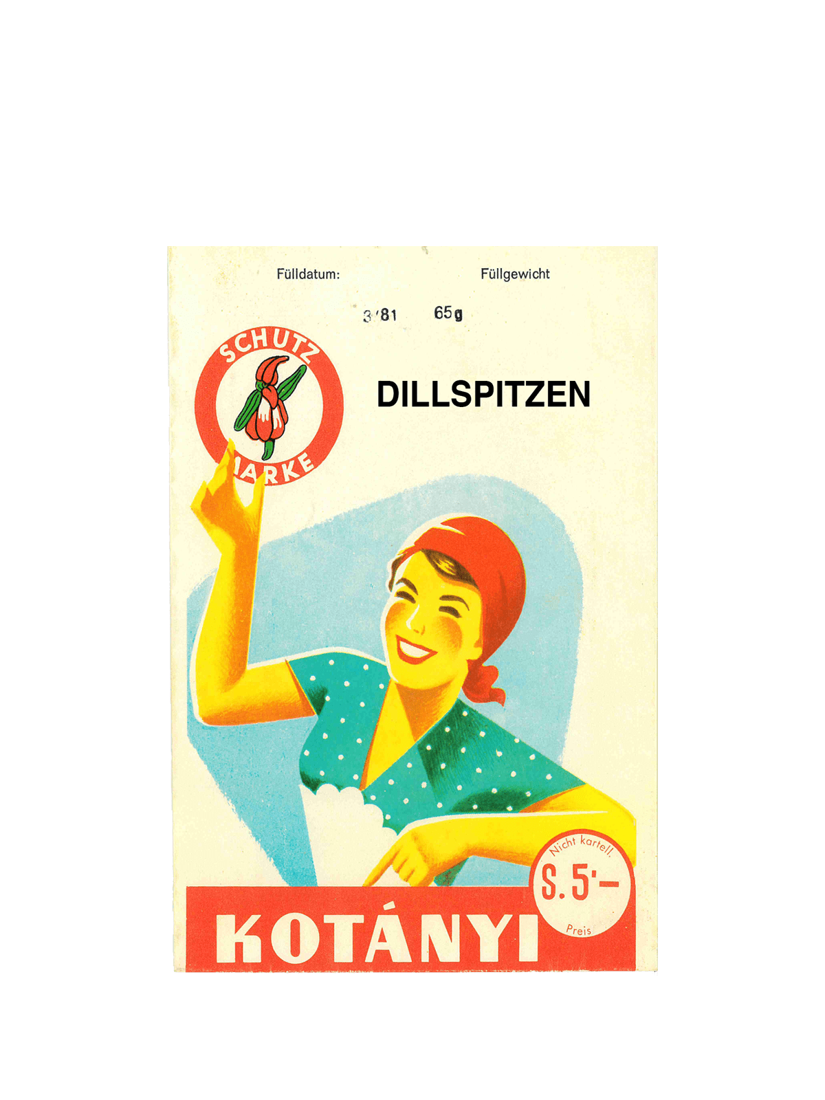 Un plic cu nucșoară Kotányi din anii ’50.
